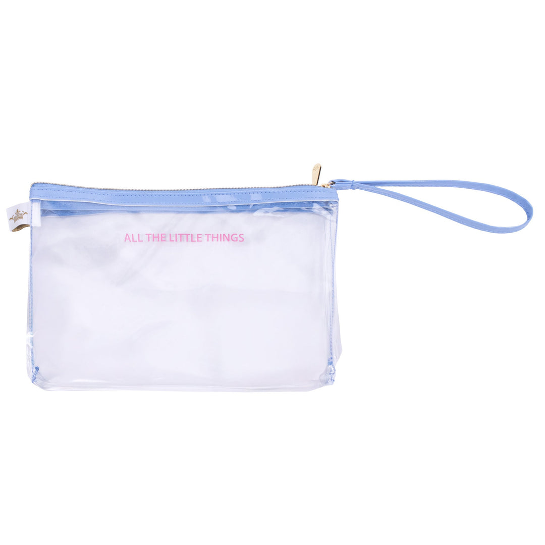 All The Little Things Double Zip Pouch   Clear/Palace   10x6x2
