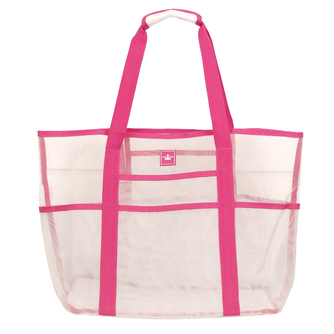 Grayton Beach Tote   White/Pink   16.5x15x8.5
