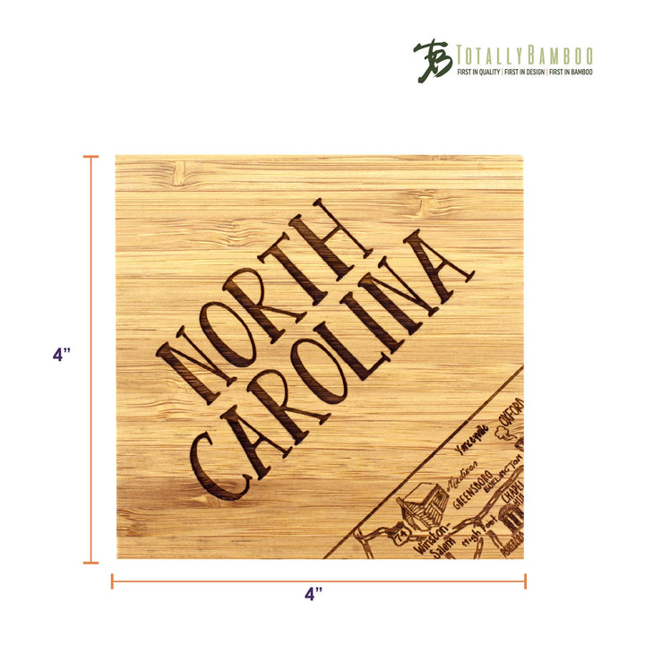 North Carolina Puzzle 4-Pc. Coaster Set with Case