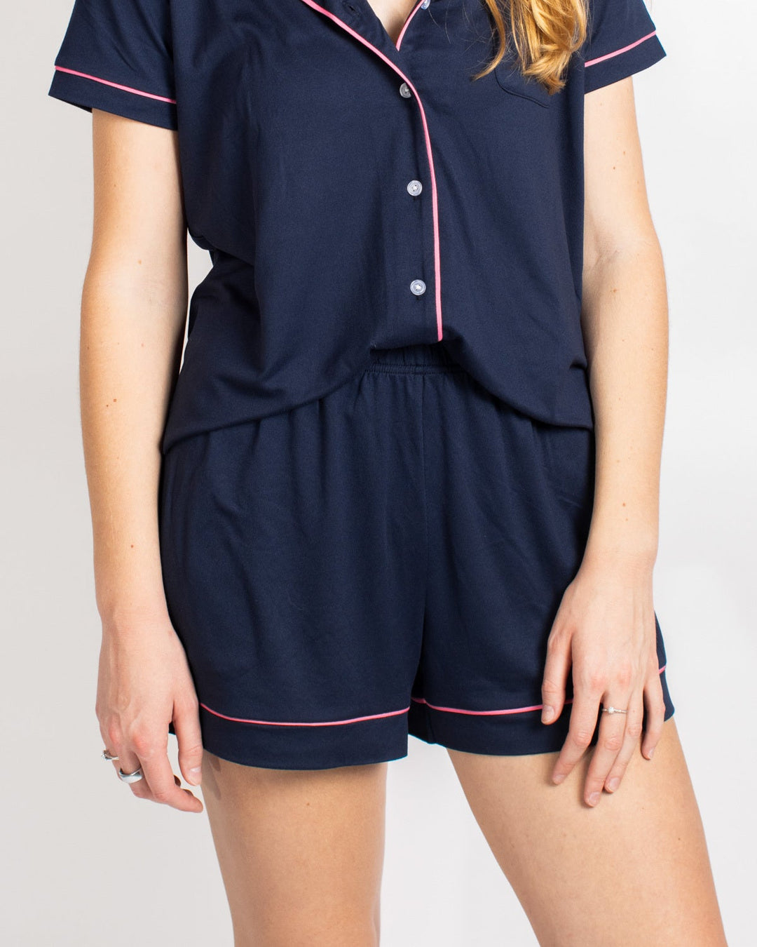 Elizabeth Sleep Shorts   Navy/Pink   Small
