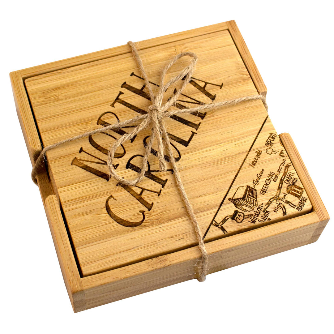 North Carolina Puzzle 4-Pc. Coaster Set with Case