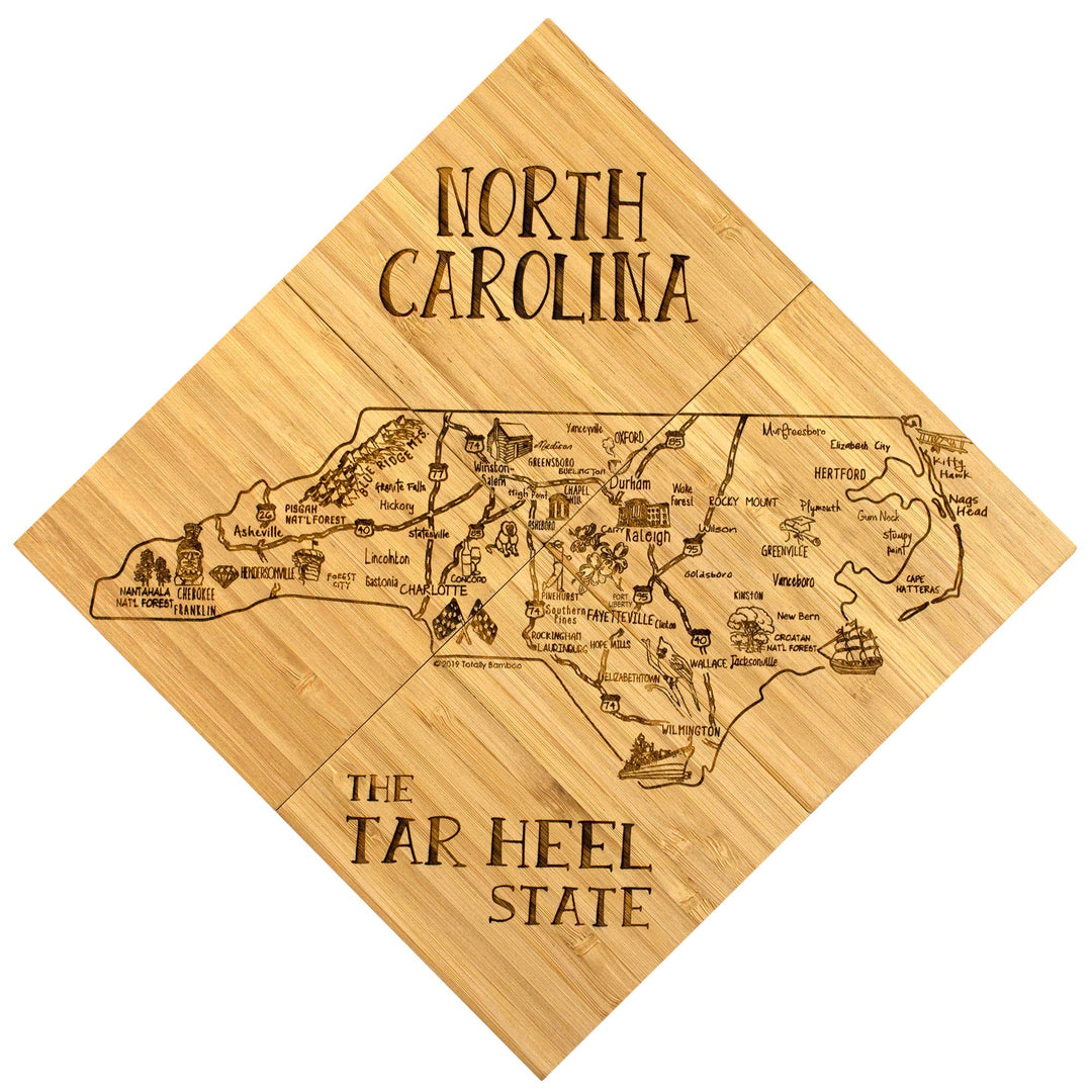 North Carolina Puzzle 4-Pc. Coaster Set with Case