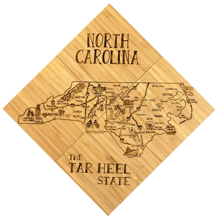 North Carolina Puzzle 4-Pc. Coaster Set with Case