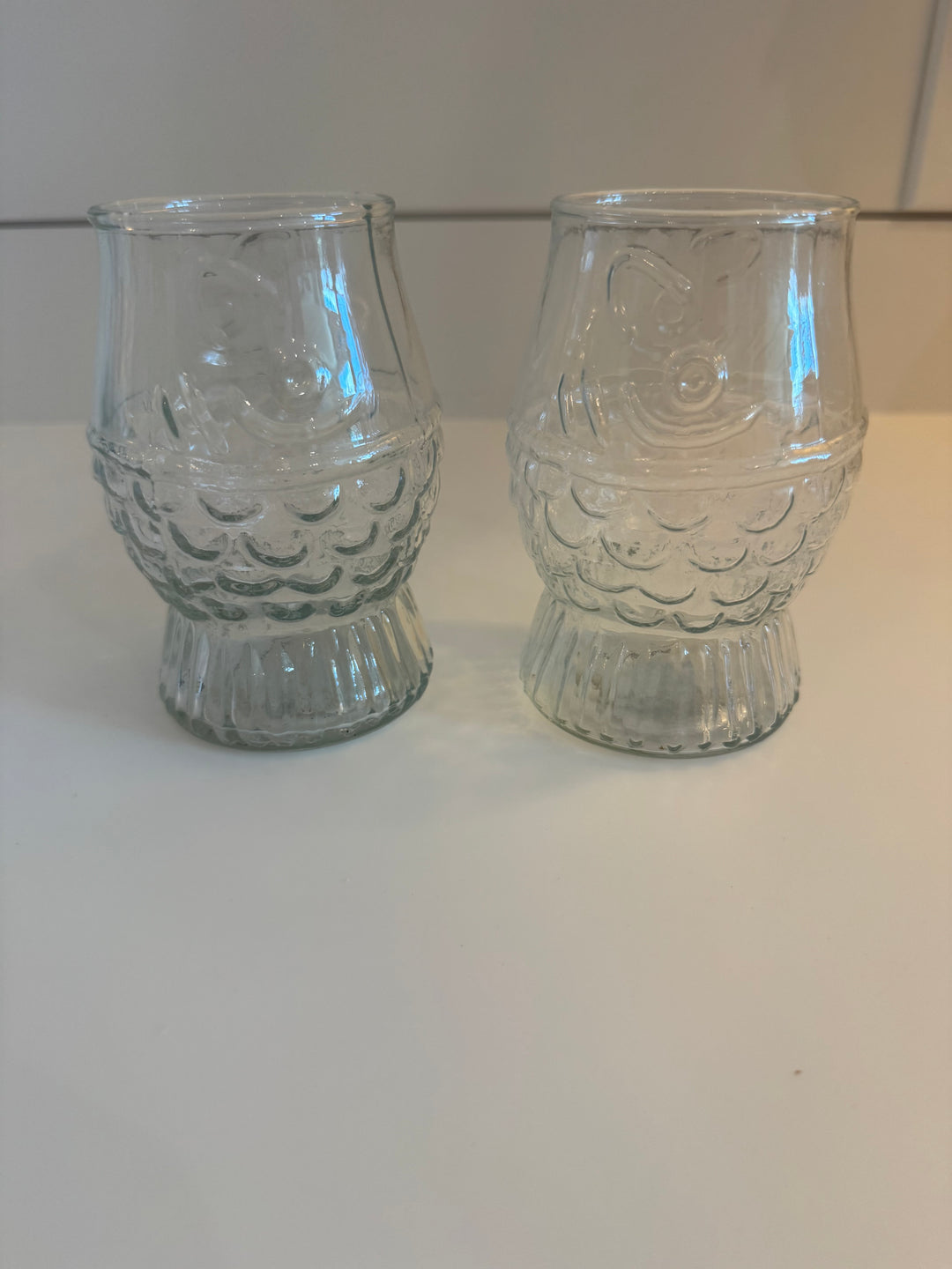Pressed Fish Shaped Drinking Glass