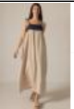 Navy/Beige Maxi Dress