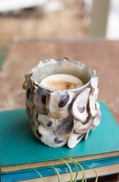 Oyster Shell Round Candle Holder