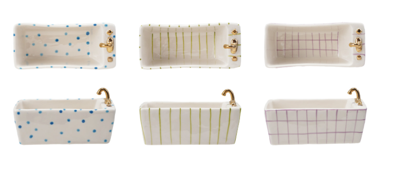 Stoneware Bathtub Soap Dish