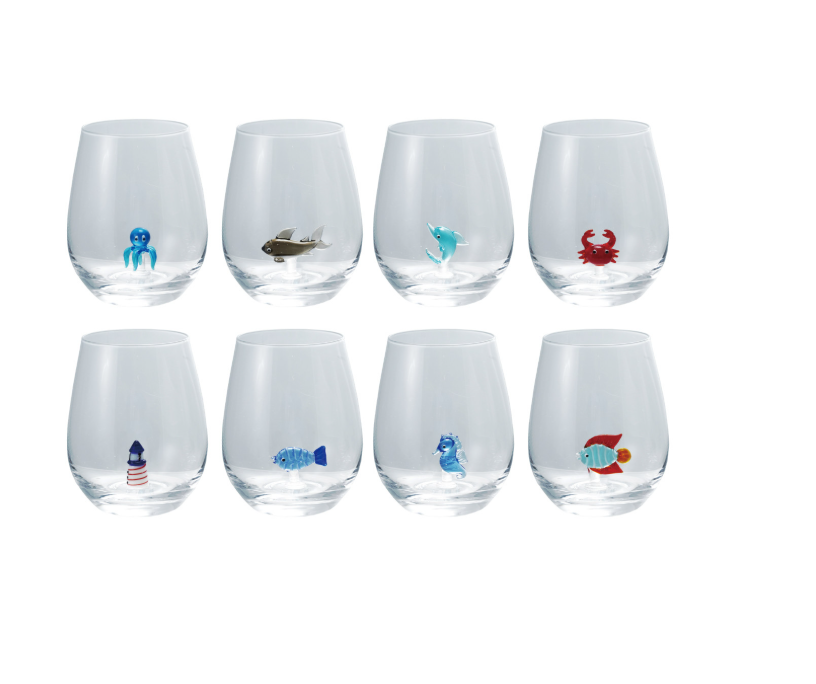 Stemless Wine Glass with Figure Insides