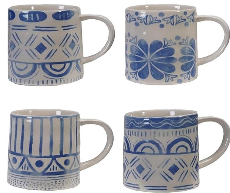 Patterned Stoneware Mug