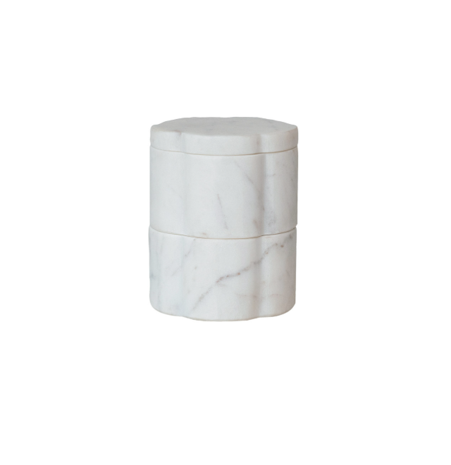 Set of Two Marble Pinch Pots with Lid