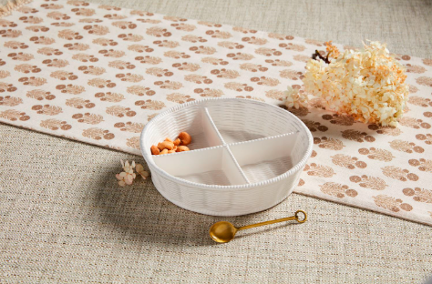 Woven Ceramic Divided Tidbit