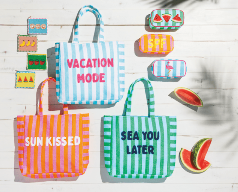 Embroidered Terry Cloth Tote