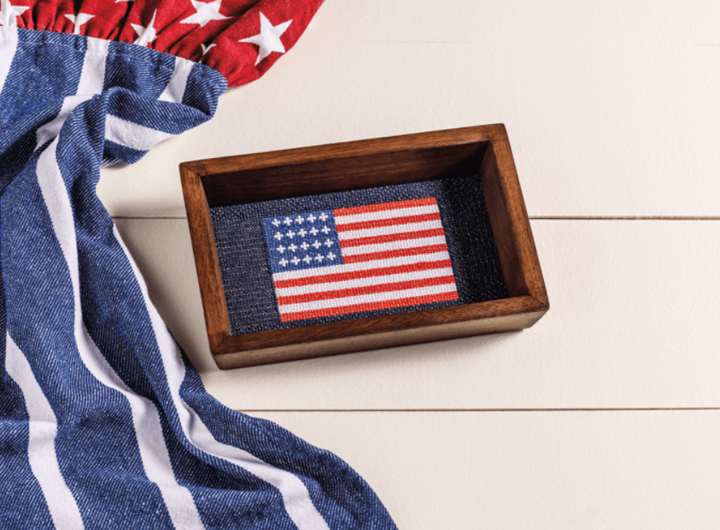 American Flag Needlpoint Tray