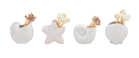 Shell Toothpick Caddy Set