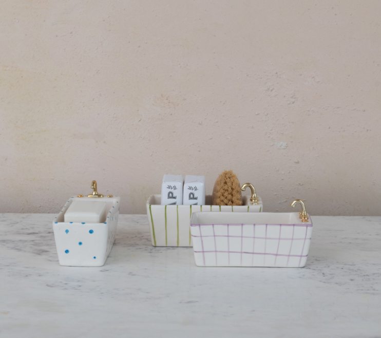 Stoneware Bathtub Soap Dish