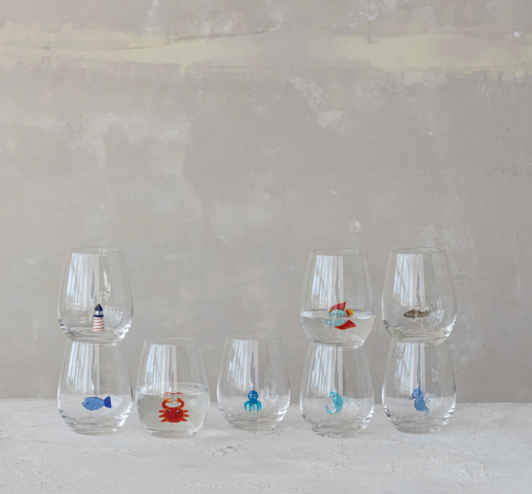 Stemless Wine Glass with Figure Insides