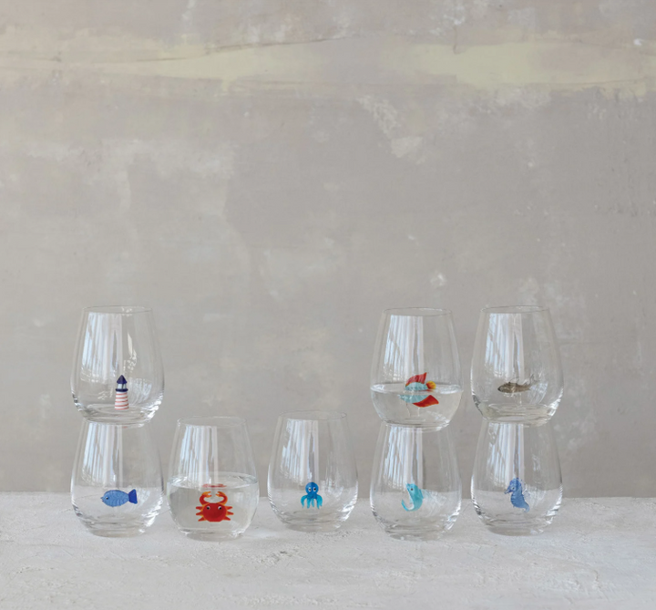 Stemless Wine Glass with Figure Insides