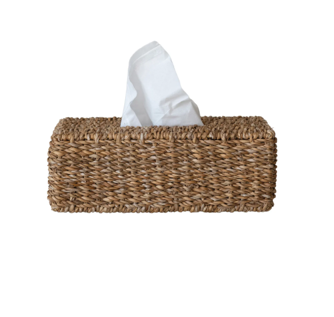 Hand-Woven Seagrass Tissue Box Cover