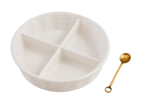 Woven Ceramic Divided Tidbit