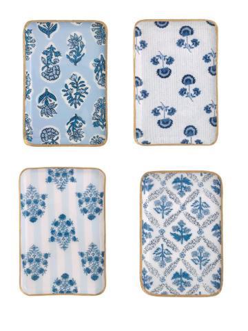 Blue Pattern Trinket Tray