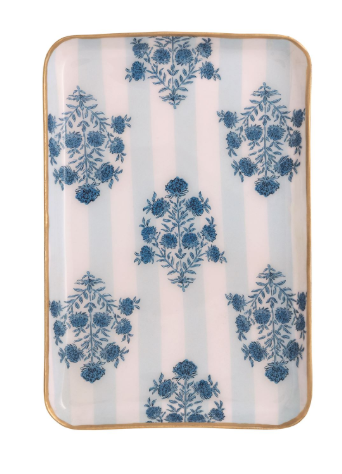 Blue Pattern Trinket Tray