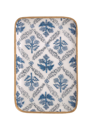 Blue Pattern Trinket Tray