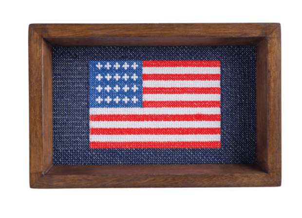American Flag Needlpoint Tray