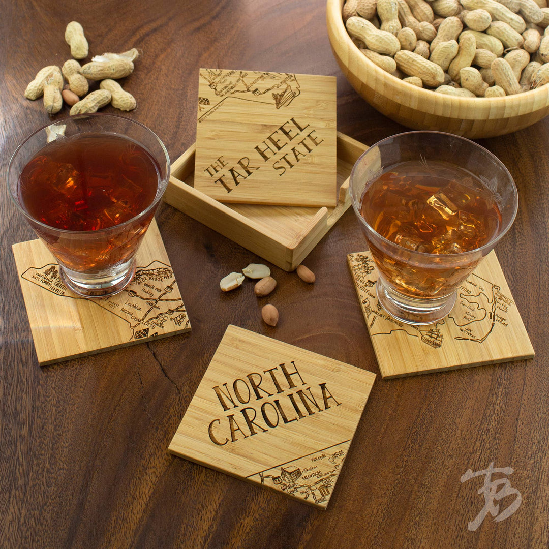North Carolina Puzzle 4-Pc. Coaster Set with Case
