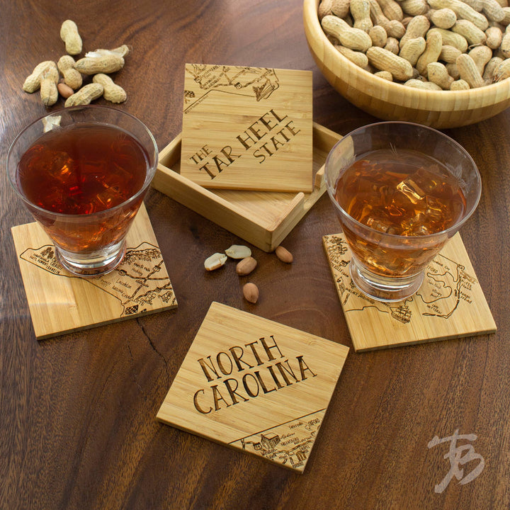 North Carolina Puzzle 4-Pc. Coaster Set with Case